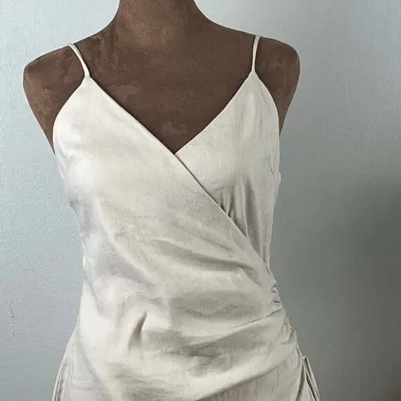 Beck + Bridge Beige V Neck Spaghetti Strap Dress Size 8 - Picture 2 of 9